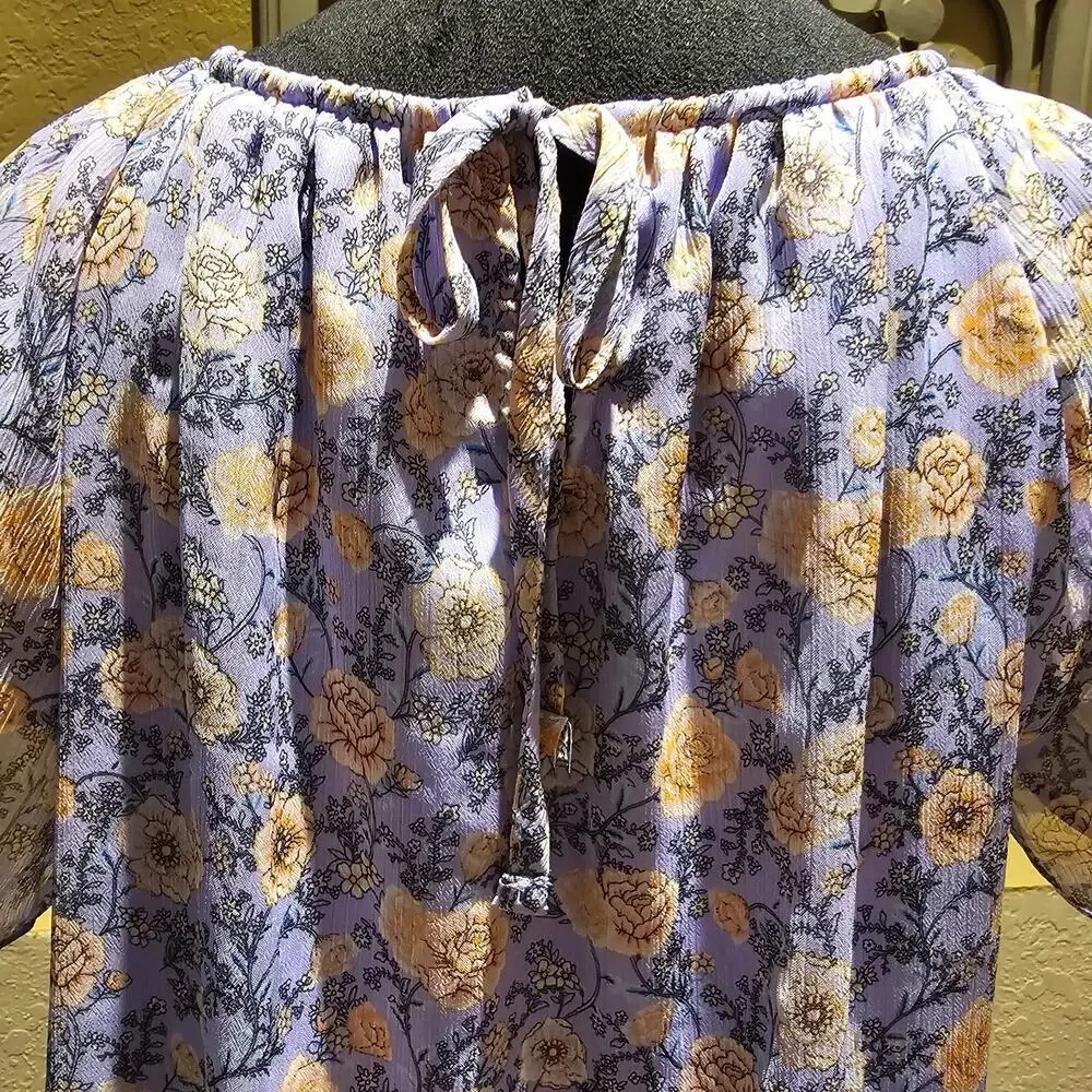 Lauren Conrad Top L Boho Cottagecore Peasant Garden Romantic Soft Surrounding - Picture 10 of 13